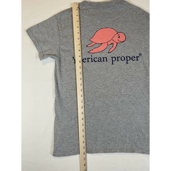 Simply Southern ‘Merican Proper Gray T Shirt Women's Small Pink Turtle Graphic - Picture 7 of 7